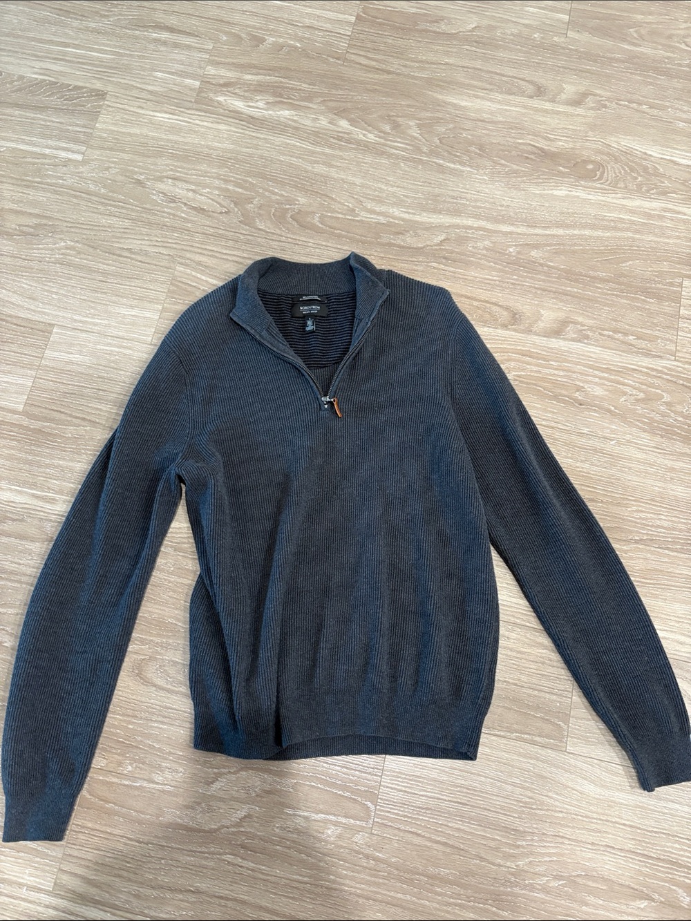 Nordstrom Men's Dark Charcoal Half-Zip Sweater